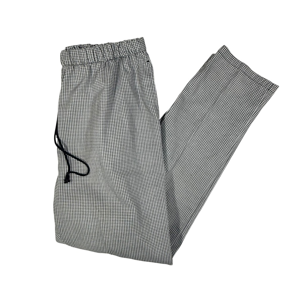 VTG Chef Revival Houndstooth Pants Mens L Black White Professional Cook Workwear